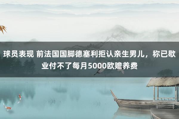 球员表现 前法国国脚德塞利拒认亲生男儿，称已歇业付不了每月5000欧赡养费