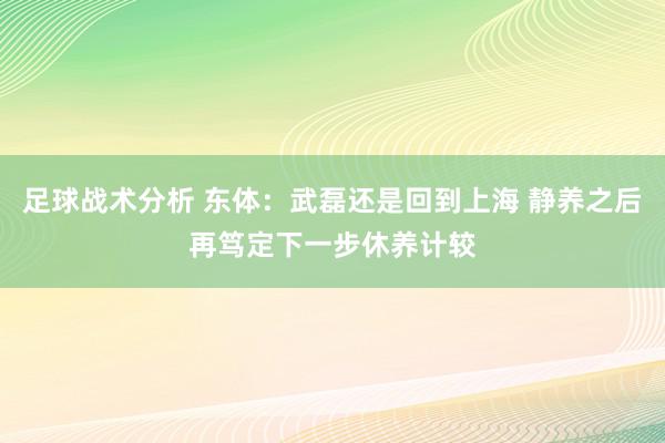 足球战术分析 东体：武磊还是回到上海 静养之后再笃定下一步休养计较