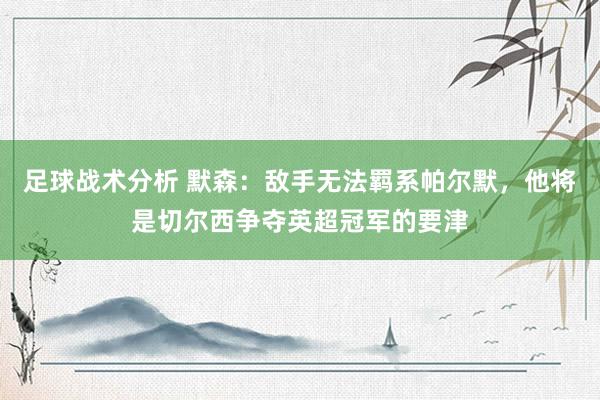 足球战术分析 默森：敌手无法羁系帕尔默，他将是切尔西争夺英超冠军的要津