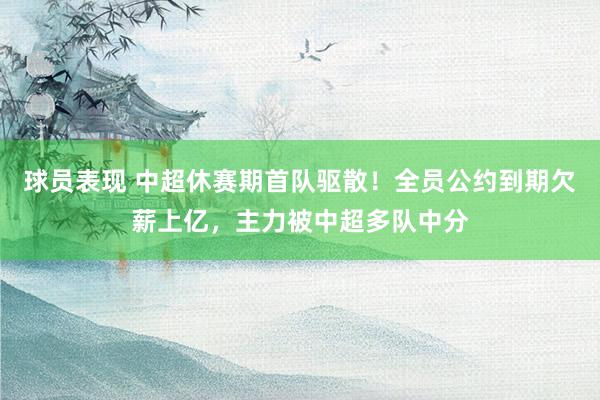 球员表现 中超休赛期首队驱散！全员公约到期欠薪上亿，主力被中超多队中分